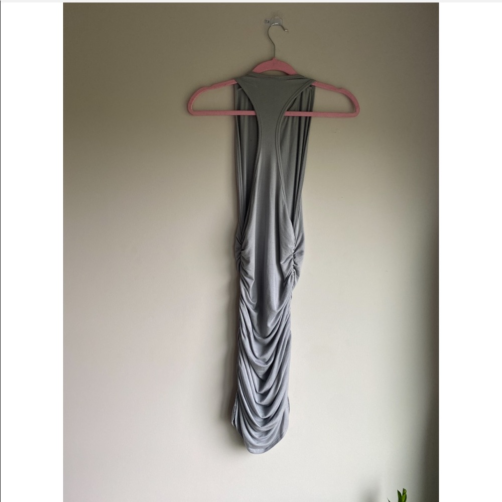 NWOT Go Couture Gray Racerback Side Ruched Dress - Picture 6 of 7